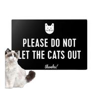 Cat Signs - Do Not Let The Cat Out Hanger - Wall Mounted Wooden Signs for Apartment, Home, Bedroom, Living Room, Cafe, Workplace, Gallery, Kitchen