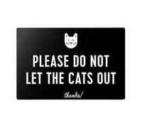 Cat Signs Home Decor,Do Not Let The Cat Out Door Warner | Wall Mounted Wooden Signs for Apartment, Home, Bedroom, Living Room, Cafe, Workplace, Gallery, Kitchen