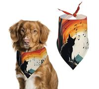 Cat Silhouette Dog Bandana Washable & Adjustable Triangle Scarf, Breathable Pet Scarf for Small Medium Large Pets, Cute Fashion Pet Accessory