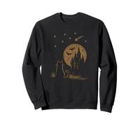 Cat Silhouette Night Sky Comet Stars Moon Grunge Goth Sweatshirt