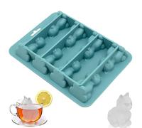 Cat Silicone Ice Cube Mold | 8-Cavity 3D Cat Shape Flexible Mold, Reusable Easy Demold | for Chilled Wine, Cocktails, Juice, Kitchen & Party Supplies (Green)