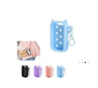 Cat Silicone Spray Bottle Cover With Charms - Multi-Hole DIY Keychain Case For 30ml & 60ml Bottles, Cute & Portable Holder(Blue,60ml)