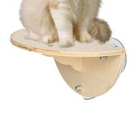 Cat Sill Bed,Sturdy Solid Wood Frame, Space Saving Cat Perch For Window Sill, Climbing Shelf, Wood Shelf Bed Climbing Seat With 3 Suction Cups Pets Shelfs Wall-mounted For Indoor Pets