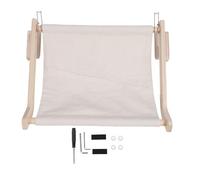 Cat Sill Window Perch, Wooden Frame Cat Hammock with Sturdy Pine Construction, for Bedside Drawer Cabinet Wall Mount, Modern Minimalist Design, Approx. 48x38x21cm (Gray)