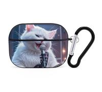Cat Singer AirPod Pro Case, Anti Scratch Hard PC Cover with Keychain, AirPod Pro 2nd/1st Case Accessories for Women Men, Black-Style