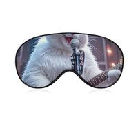 Cat Singer Eye Mask for Women & Men, Breathable & Adjustable Eye Cover, Ultra Soft Sleep Mask, Lightweight Travel Blindfold for Airplane, Nap, Night Sleeping