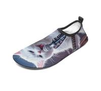 Cat Singer Water Shoes for Men Women, Lightweight Stretch Swim Shoes with Anti-Slip Rubber Sole, Quick-Dry Aqua Socks for Pool, Beach, Surfing, Style, 8 Women/8 Men