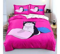 Cat Single Duvet Cover Set Waking up 3D Pattern Luxury Style Duvet Cover, Microfiber Bedding is Soft, Warm and Washable, Suitable for All Seasons (Single 155X200CM)