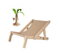 Cat sisal chair 2 in 1 Foldable Adjustable Wood Extra Wide Elevated Natural Wooden Cat Bed with Sisal Scratching Pad Replacememt Post Lounge Hammock Ergonomic Support for Small Medium Large Cats