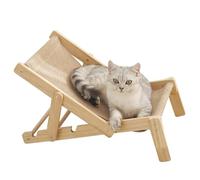Cat Sisal Lounge Chair | Sisal Scratcher Beach Chair Cat Hammock | Adjustable Cat Deck Chair Natural Solid Wood Lounge Chair Removable Sisal Pad Cat Hammock