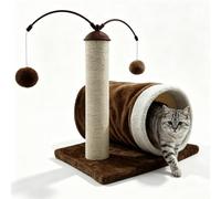 Cat Sisal Scratching Post Kitten Scratcher Bed for Indoor Small Cats, Brown
