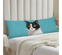 Cat Sit Down Body Pillow Case 20x54 Throw Pillow Cover with Hidden Zipper Breathable & Cozy Full Long Pillowcase Protector Spring Easter Cover for Sleeping Bedroom Couch Sofa Decor