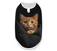 Cat Sitting in A Pocket Cute Cute Pet Supplies Soft Dog Sweaters Printing for Dogs Puppy Cats M