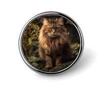Cat Sitting in Bush Backpack Pin Cute Brooch Decoration Brooches for Women Mens Lapel Pins for Suits Fashion Button Badges for Hat Backpacks Purses Jackets Shirt Suit Lapels-Square