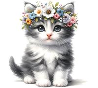 Cat Sitting Kitten Vinyl Wall Decal Stickers, Cover Marks, 1@20cm Tall & 3@7cm Tall Ideal for Toilet, Wall, Car, Phone case & More, Vibrant Kitten Graphics