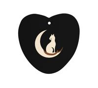 Cat Sitting on Moon Car Air Freshener Aromatherapy Tablets Hanging Scented Cards for Rooms Bathrooms Wardrobe Love form