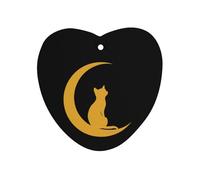 Cat Sitting on The Moon Car Aromatherapy Tablets Air Freshener Hanging Scented Cards for Rooms Bathrooms Wardrobe Love form