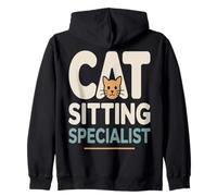 Cat Sitting Specialist Funny Pet Sitter Zip Hoodie