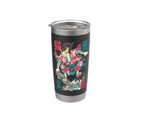 Cat Skateboarder Samurai Skateboarding Cats Kanji Stainless Steel Insulated Tumbler
