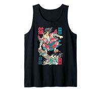 Cat Skateboarder Samurai Skateboarding Cats Kanji Tank Top