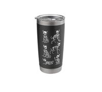 Cat Skeleton Halloween Pattern Spooky Skeletal Cats Skulls Stainless Steel Insulated Tumbler