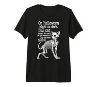 Cat Skeleton Spooky Halloween Night Poem Skeletal Cats Skull Premium T-Shirt