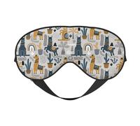 Cat Skulls and Flowers Sleep Mask Double-Sided Eye Mask Soft Adjustable Sleeping Eye Covers for Sleeping Perfect Shading Reduce Eye Edema