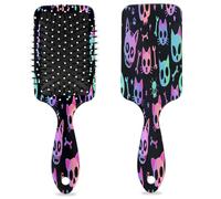 Cat Skulls Bones Hair Brush Wet Dry Air Cushion Hair Brush Plastic Detangler Hairbrush for Kids Adults Back To School Gift Women Men