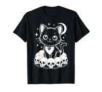 Cat Skulls Creepy Cute Kitty Goth Funny Halloween Spooky T-Shirt