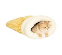 Cat Sleeping Bag - 18 Inch Warm petsbed, Reversible Pet Mat, Comfortable snugglebed, Winter Pet Warm Cave pouch | Pets CaveBed with Plush Fleece Lining, Kitten Bed for Indoor Outdoor Travel Car