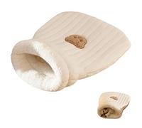 Cat Sleeping Bag - 360° Wrap Cozy Bed Cave for Indoor Cats, Winter Warm Soft Plush Pet Calming Bed for Dogs Up To 10kg (White, L 45 * 54cm)