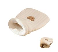 Cat Sleeping Bag - 360° Wrap Cozy Bed for Indoor Cats, Winter Warm Cave, Soft Plush Pet Calming Bed for Cat Dog Up To 10kg (White, M 37*44cm)