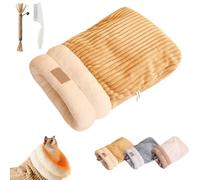 Cat Sleeping Bag Bed, Cute Cat Sleeping Bag for Indoor Cats, Cat Winter Sleeping Bag, Cozy Cat Winter Sleeping Bag, Soft Plush Cat Sack, Self Warming Cat Cave Bed for Puppy and Kitten (M,Brown)