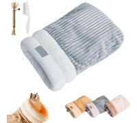 Cat Sleeping Bag Bed, Cute Cat Sleeping Bag for Indoor Cats, Cat Winter Sleeping Bag, Cozy Cat Winter Sleeping Bag, Soft Plush Cat Sack, Self Warming Cat Cave Bed for Puppy and Kitten (L,Grey)