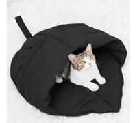 Cat Sleeping Bag Bed, Soft Warm Pet Snuggle Sack with Anti-Slip Bottom, Durable Cozy Pet Calming Bed for Indoor Cats Puppy Kitty Puppies & Rabbits (Black)