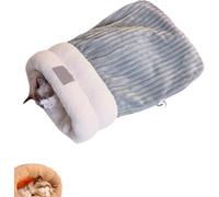 Cat Sleeping Bag, Cat Winter Warm Sleeping Bag, Washable Self Warming Cat Bed Snuggle Sack, Winter Pet Bed For DogCats Up To 7kg s And (Gray-blue, L)