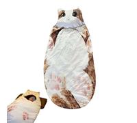 Cat Sleeping Bag,Cats Shaped Plush Floor Lounger for Adults,Plush cat Envelope Sleeping Bag,Washable Warm Blanket for Camping,Travel,Sleepovers & Home Lounging (D)