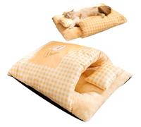 Cat Sleeping Bag, Checked Winter Bed Made of Plush, The Closed, Warm, Thickened Pet Mattress with a Length of 17.72 Inches and a Weight of 580 g is Ideal for Your Home