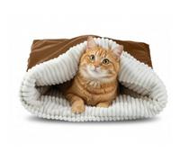 Cat Sleeping Bag Cuddly Cave for Cats and Dogs - Warming Sleeping Bag as a Winter Bed for Resting & Hiding for Home and On the Go