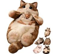 Cat Sleeping Bag for Human - 80"x31" Giant Fluff-y Cat Sleeping Bag for Adults, Adorable Cats Envelopes SleepingBag, Washable Warm Plush Floor Lounger with Soft Lining, for Indoor & Camping (A#)
