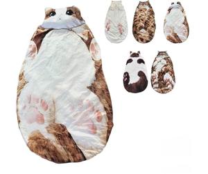 Cat Sleeping Bag for Human - 80"x31" Giant Fluff-y Cat Sleeping Bag for Adults, Adorable Cats Envelopes SleepingBag, Washable Warm Plush Floor Lounger with Soft Lining, for Indoor & Camping (A#)