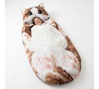Cat Sleeping Bag for Humans, 175/190x80 cm Sleeping Bags for Adults With Soft Flannel Lining, Cat Blanket for Humans Wearable Sleeping Bag, Cat Themed Warm Blanket for Home, Camping (E, 175CM)
