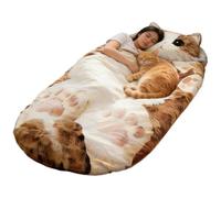 Cat Sleeping Bag for Humans | Cat Envelopes Sleeping Bag for Adults | Cats Shaped Plush Floor Lounger | Cute Animal Mouth Sleepings Bags | Washable Warm Blanket for Camping Travel Sleepovers