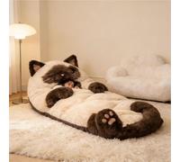 Cat Sleeping Bag For Humans - Giant Plush Envelope Design, Super Soft Furry Fleece Lounging Blanket For Adults | Cute Cat Print Warm Sleep Sack For Camping, Sleepovers & Home, Machine Washable