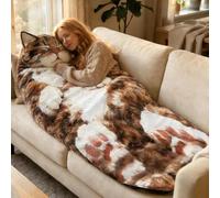 Cat Sleeping Bag for Humans,Plush cat Print Envelope sleeping bags,Fluffy Cat Sleeping Bag for Adults,Adult Soft Sleeping Bags for Camping,Sleepovers & Home,Washable Warm Blanket (A)