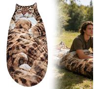 Cat Sleeping Bag for Humans - Soft Warm Fleece Lounging Blanket, Machine Washable - Giant Plush Envelope Design - Cozy Cat Sleeping Bag for Camping & Sleepovers