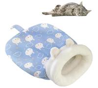 Cat Sleeping Bag for Indoor Cats, Cat Winter Sleeping Bag, Cute Cartoon Pocket Pets Nest Bags, 360° Warm Semienclosed Soft Plush Pet Sleep Bags for Dog Puppy Kitten 5.5-16.5 Pounds (Blue Rabbit)