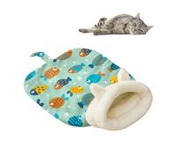 Cat Sleeping Bag for Indoor Cats Cozy Cat Winter Sleeping Bag Soft Plush Cat Sack Self Warm Cat Bed Cave Fluffy Cat Tunnel Calming Sleeping Bags for Cats up to 7.5kg/16lbs (Green, 21.65x17.7in)