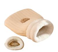 Cat Sleeping Bag - Linen Fabric Bed, Washable and Cozy Cat Beds | Easy Access Cat Sleeping Bag with Teddy Bear Pattern, Soft and Comfortable Cuddle Area for Cats