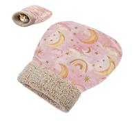 Cat Sleeping Bag Pet Mat Self Warming Cave Pad Tunnel Hideaway Calming Bed Small Dog Clouds Stars Moon Pink